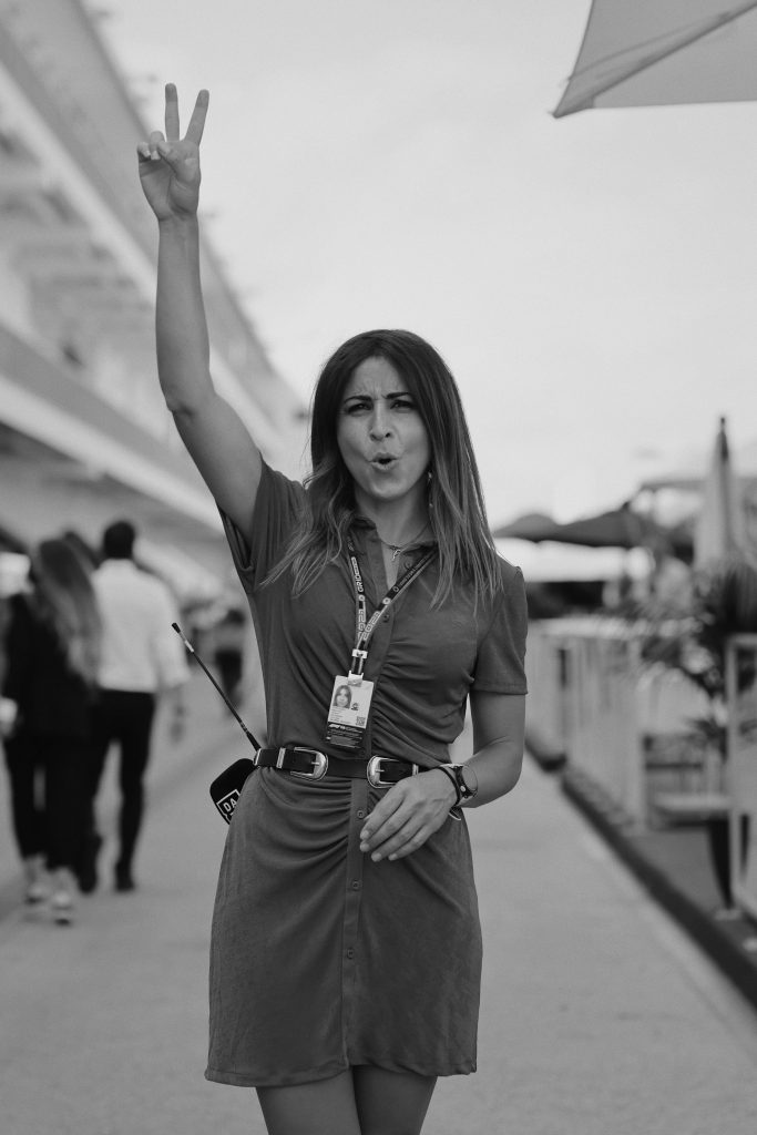 Noemí de Miguel cubriendo un evento deportivo